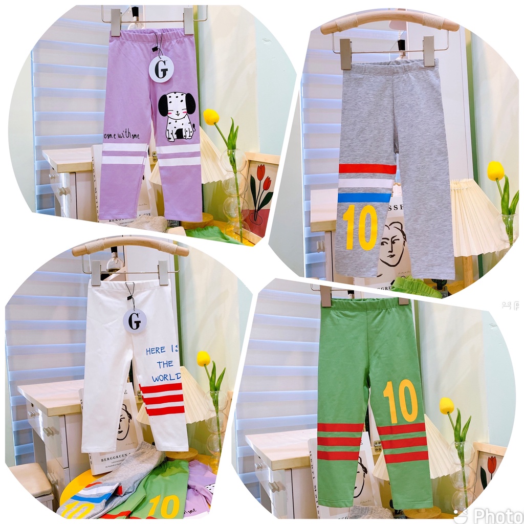 Lyvyshop - Quần legging dài cotton 4 chiều cho bé gái từ 08kg-24kg