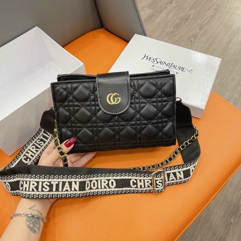 Túi xách kẹp nách đeo chéo quai thổ cẩm Gc ❣️Freeship❣️