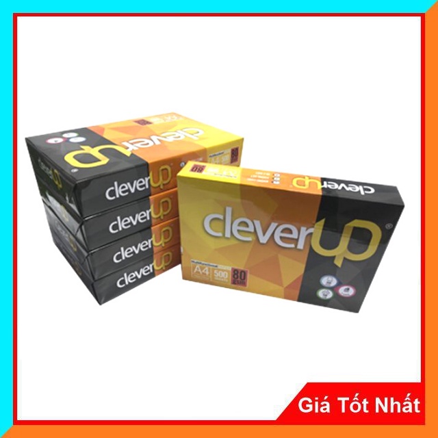 Giấy In A4 Clever Up Bãi Bằng ĐL80/92GSM. Giấy Có Khả Năng Bắt Mực Cao, Không Bị Kẹt Giấy.