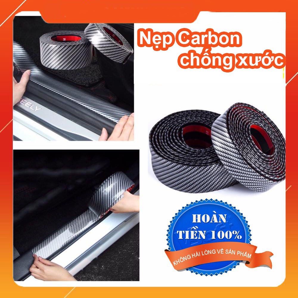 Nẹp Carbon Trang Trí Xe Hơi, Ô Tô - Bản Rộng 5 cm và 7cm Na No Smart Uy Tín Chất Lượng