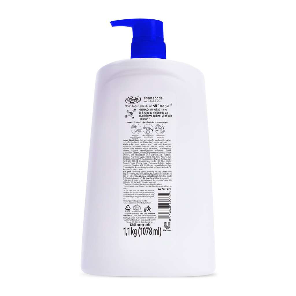 Sữa Tắm Lifebuoy Bảo Vệ Khỏi Vi Khuẩn Gây Bệnh Với Ion Bạc+ Hỗ Trợ Đề Kháng Da Tự Nhiên 1000G | BigBuy360 - bigbuy360.vn