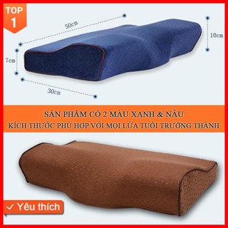 HOT 2021 Gối ngủ Nhật Bản cao su non đa năng giúp ngủ nhanh hết mất ngủ, phòng chống thoái hóa đốt sống cổ, hết ngáy ngủ