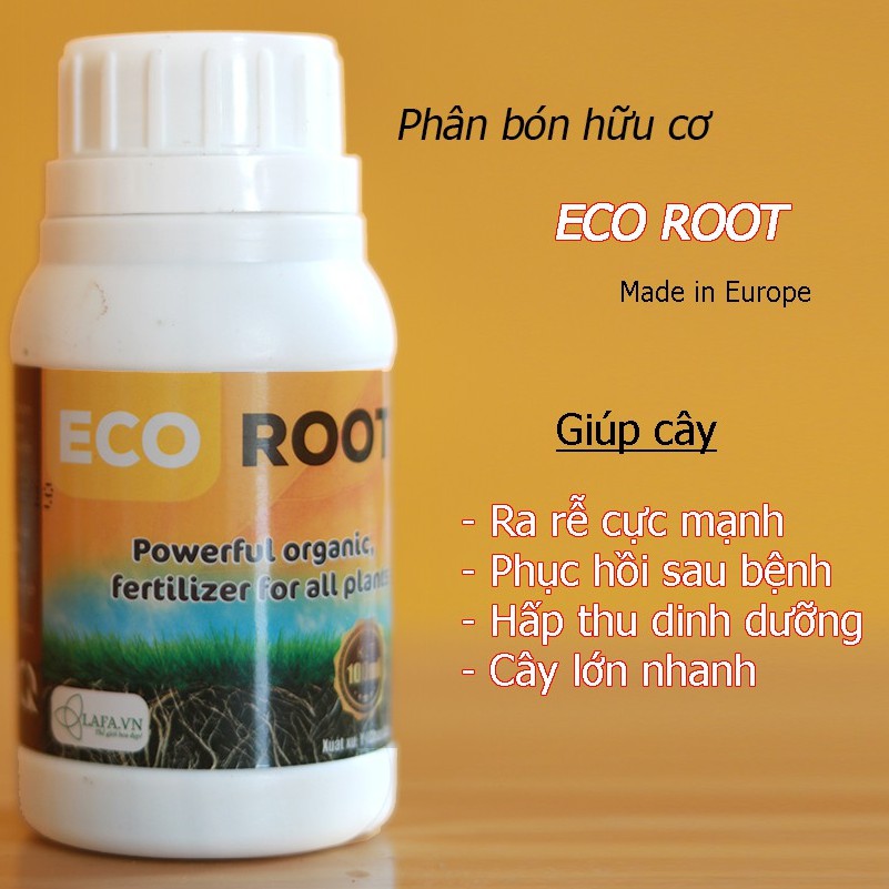 Phân bón hữu cơ eco root cho hoa hồng, hoa lan, rau ăn lá, cây ăn trái dung tích 100ml nhập khẩu nguyên liệu Châu Âu