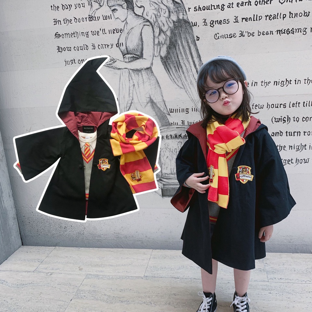 Áo choàng hóa trang phù thủy phong cách Harry Potter xinh xắn dành cho trẻ em