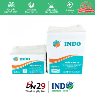 Giấy ăn cân Napkin xanh nhạt INDO 2 lớp túi 0.5kg - Giấy ăn cân dai, dày dặn, độ bền nước tốt - GA002