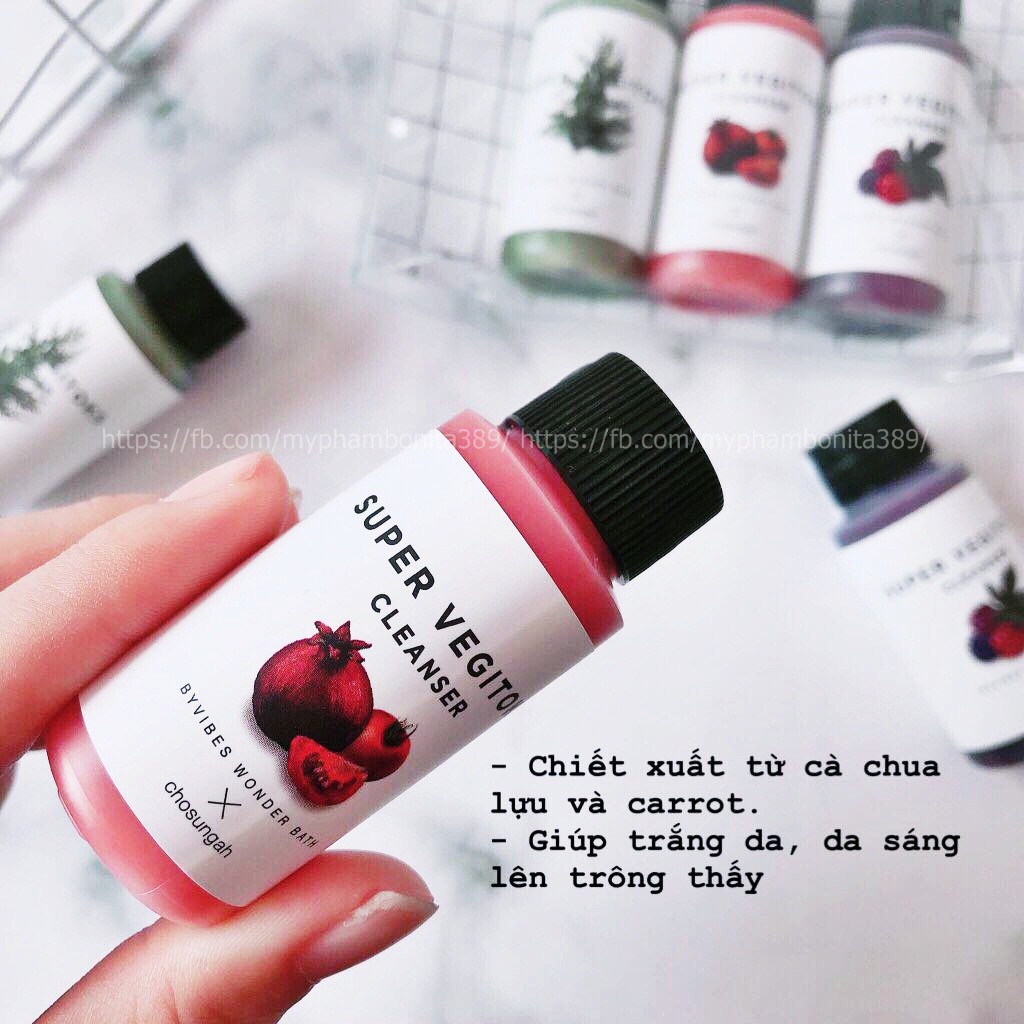 Sữa Rửa Mặt rau củ thải độc Super Vegitoks Cleanser làm sạch sâu, dưỡng ẩm, sáng da mini 30ml | BigBuy360 - bigbuy360.vn