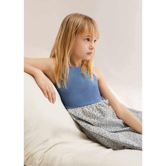 Váy Ba Lỗ Bé Gái Gân Phối Hoa Nhí MG