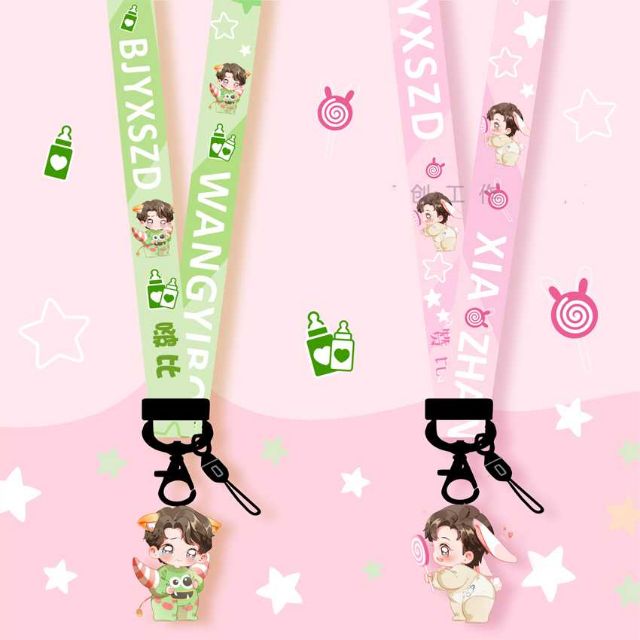 CÓ SẴN BÁC DÀI NGẮN | Strap dây treo điện thoại móc khoá Vương Nhất Bác, Tiêu Chiến chibi Thailand's hồng lục