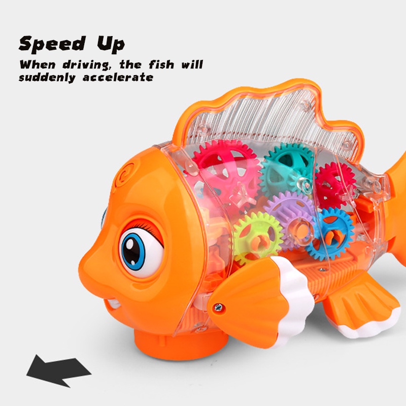 Đồ chơi chú cá điện tử ZHAN QI TOYS có thân trong suốt phát sáng độc đáo chất lượng cao