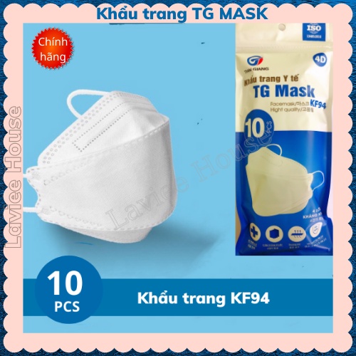 Khẩu trang KF94, khẩu trang y tế 4 lớp kháng khuẩn TG MASK chính hãng ( gói 10 pcs)