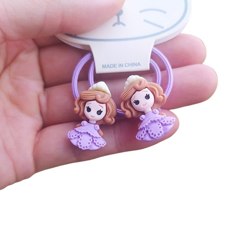 Set 2 dây buộc tóc co giãn kiểu công chúa dễ thương cho bé gái