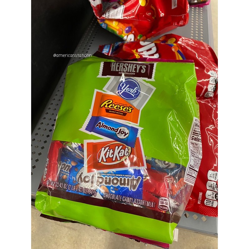 Kẹo Chocolate mix đủ loại Almond Joys, Reese’s Skittles, York, M&M, Kitkat, Hershey’s từ Mỹ!
