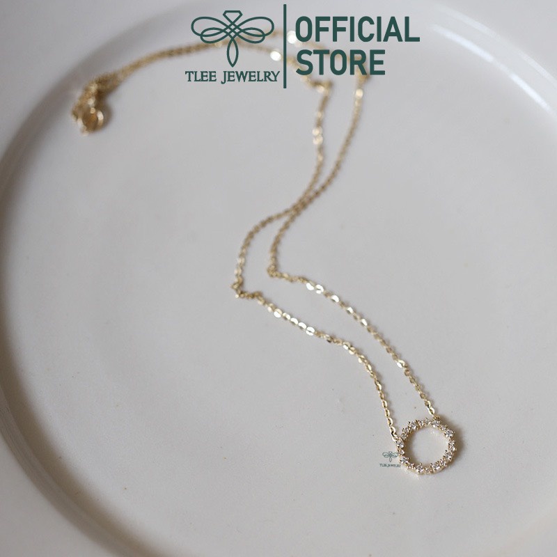 Dây chuyền bạc nữ TLEE Blue Sea cách điệu mẫu mới  mạ vàng 14kara lấp lánh TleeJewelry D0203