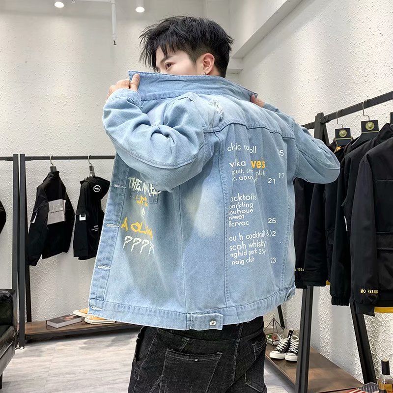 Mùa Xuân Và Mùa Thu Của Nam Giới Áo Khoác Denim2020Năm Mới Của Hàn Quốc Xu Hướng Hoang Dã Thường Quần Jean Nam Thương Hiệu Áo Khoác