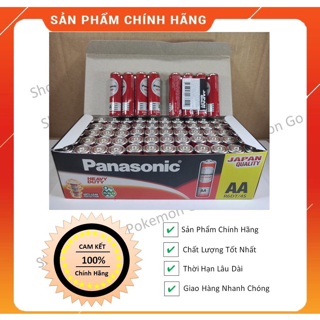 [Pin Chính Hãng] 1 Vỉ 4 Viên Pin AA , 2A Panasonic đỏ R6DT-4S