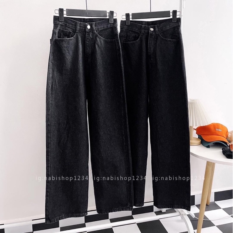 🌞Quần Baggy Jeans Ống Rộng Trơn