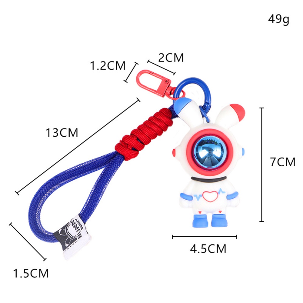 1 Móc Khóa Hình Thỏ Phi Hành Gia Hoạt Hình Đáng Yêu