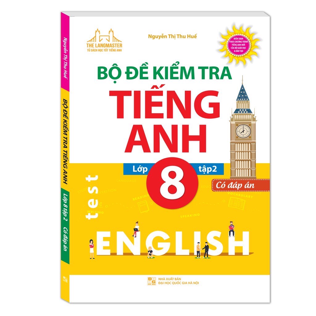 Sách - Combo Bộ Đề Kiểm Tra Tiếng Anh Lớp 8 ( Trọn bộ 2 tập) Có Đáp Án