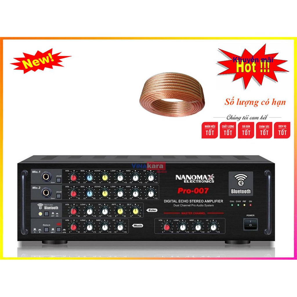 Amply Nanomax Pro-007, Nanomax Pro-009 Karaoke Bluetooth Cao Cấp, Mạnh Mẽ, Bền Bỉ, Chính Hãng, Amply gia đình chất lượng