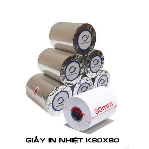 [ Set 10 cuộn] Giấy nhiệt in bill K80 phi 80 - Hàng nhập khẩu