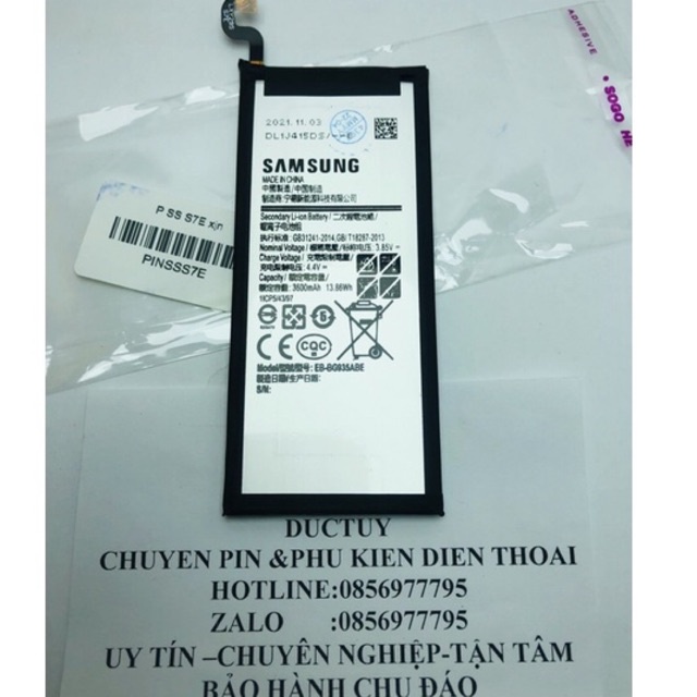 Pin xịn mới 100% cho máy samsung galasy S7 Edge  bảo hành 6 tháng pin s7s