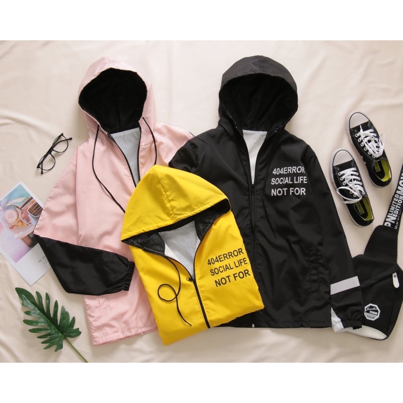 [Mã FAMARAL1 giảm 10K đơn 50K] Áo khoác nữ chất dù, áo khoác gió form rộng unisex 2 lớp siêu dày đẹp in hình 404