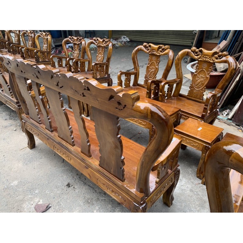Bộ Salon gỗ 6 món gỗ Tràm Bông vàng