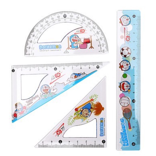Bộ Thước Kẻ Êke Doraemon điểm 10 TP-SR09/DO combo 4 cây