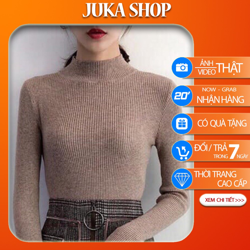 Áo len nữ -Áo len tăm có cổ chất đẹp [ảnh thật] Juka Shop