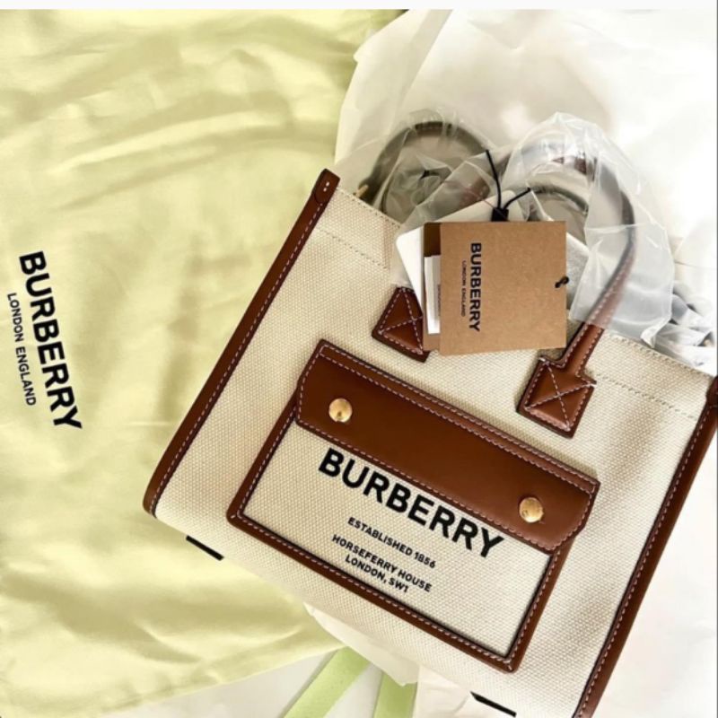 Mini Two-tone Canvas and Leather Freya Tote