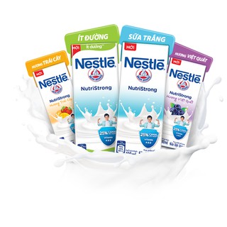 VỈ 4 HỘP SỮA NESTLE HƯƠNG VIỆT QUẤT - TRÁI CÂY - CÓ ĐƯỜNG - ÍT ĐƯỜNG 180ML