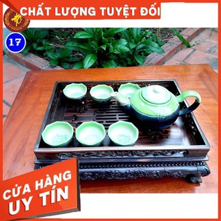 Khay trà rồng chầu gỗ Mun