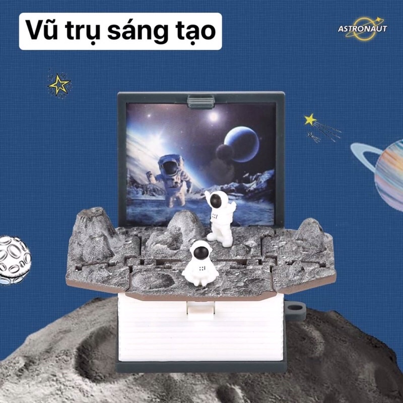 Móc khoá quyển sách mở ra không gian vũ trụ , kỉ nguyên khủng long - Quà lưu niệm dễ thương