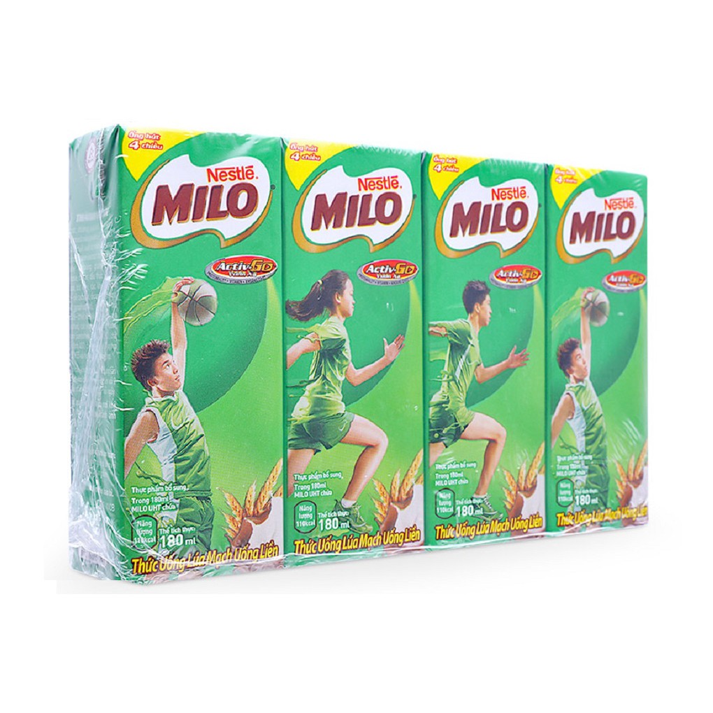 Sữa Milo Nestlé hộp 180ml (4 hộp) &quot;Giá bán đã trừ khuyến mãi&quot;