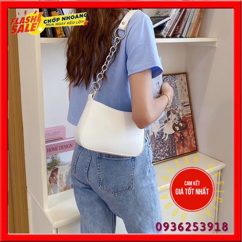 Túi xách da PU màu đen phong cách đường phố dành cho nữ TUYỂN SỈ