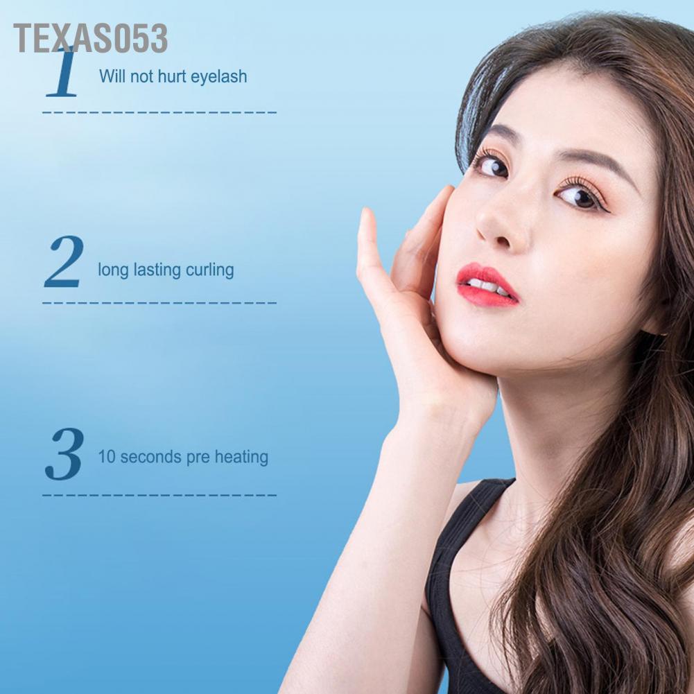 Hàng Sẵn Dụng Cụ Uốn Cong Lông Mi Thông Minh Bằng Nhiệt 2 chế độ 10 giây Sưởi ấm trước USB【Texas053】