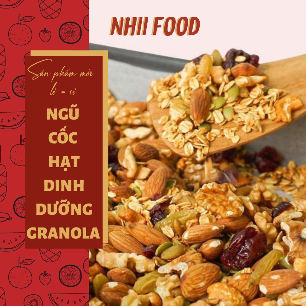 500GR Ngũ cốc hạt dinh dưỡng Granola NHII FOOD thực phẩm sạch nhà làm