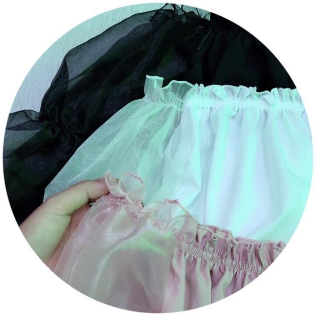 Áo Trễ Vai Voan Kiếng Nhún Croptop Hở Vai Tay Dài Phồng Bo Thun Nữ Xinh Như Hotgirl Chipu DRACR05 Mys hitshop | BigBuy360 - bigbuy360.vn