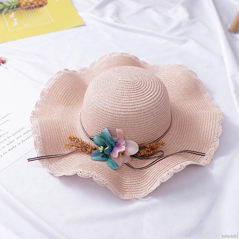 Nón cối phối hoa cho bé gái