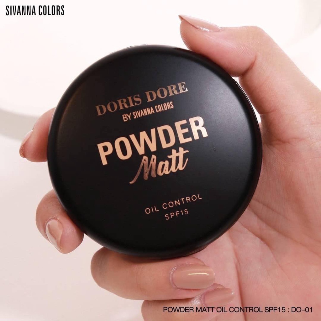 PHẤN PHỦ DẠNG NÉN CAO CẤP KIỀM DẦU, CHỐNG THẤM NƯỚC SIVANNA COLORS DORIS DORE POWDER MATT CHÍNH HÃNG - 11271