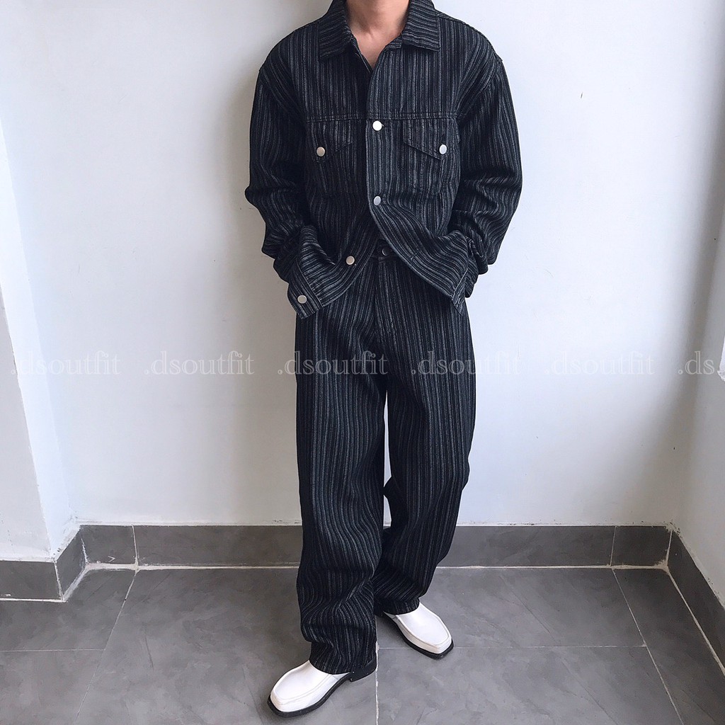 Bộ Suits vải Jeans sọc / Dela Suits Denim Stripe