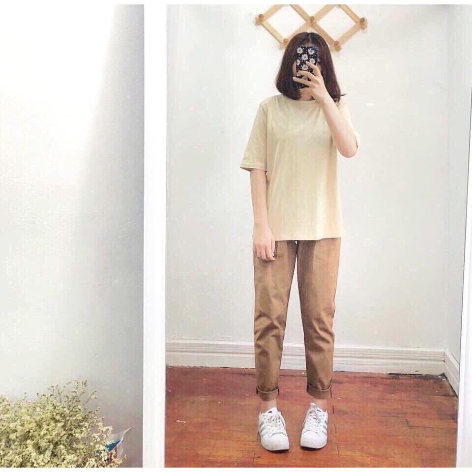 QUẦN BAGGY KAKI NỮ DÂY RÚT MÀU NÂU