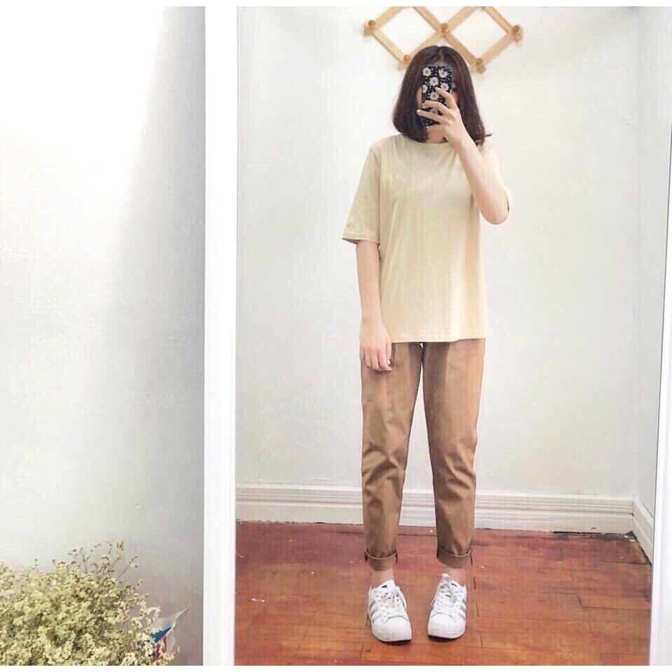 QUẦN BAGGY KAKI NỮ DÂY RÚT MÀU NÂU Khaki