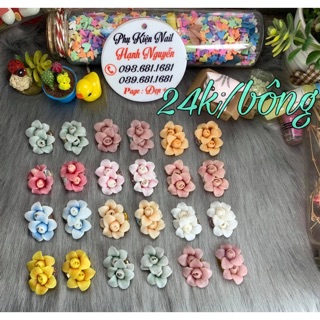 Hoa Bột,  Hoa hồng kép trang trí móng nail 24.000/1 bông - Set 2 bông 48.000