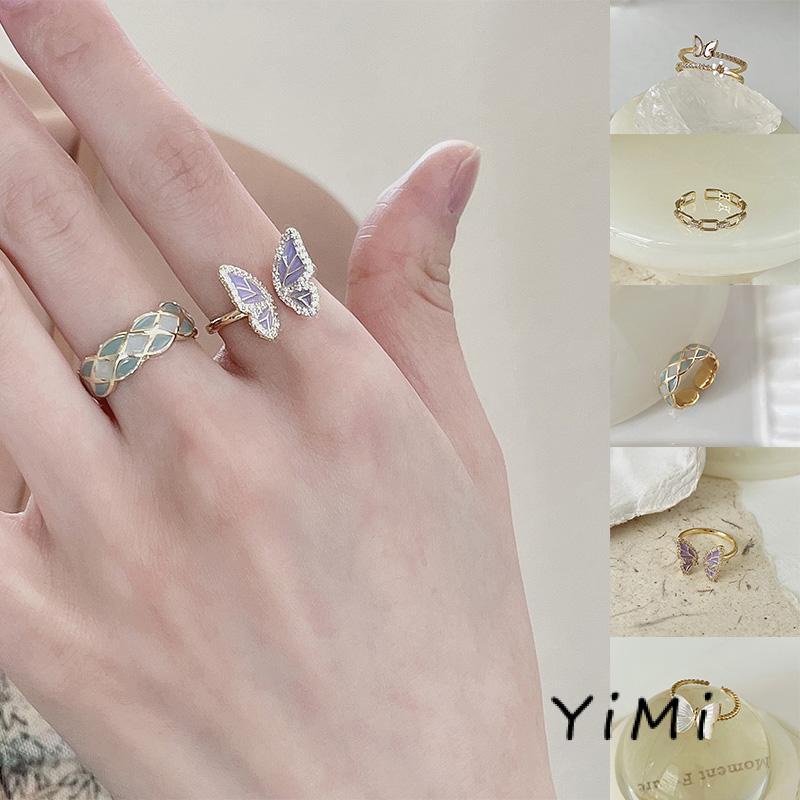 Nhẫn Hình Bướm Đính Ngọc Trai Nhân Tạo Thời Trang