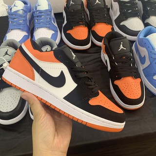 Giầy Jordan 1 đen cam thấp cổ cao cấp fullbox