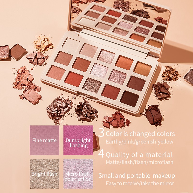 Bảng phấn trang điểm mắt PUDAIER 15 màu lì sáng bóng mới 150g