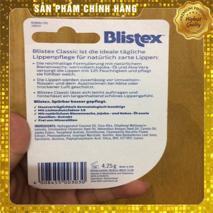 Son dưỡng môi Blistex Đức