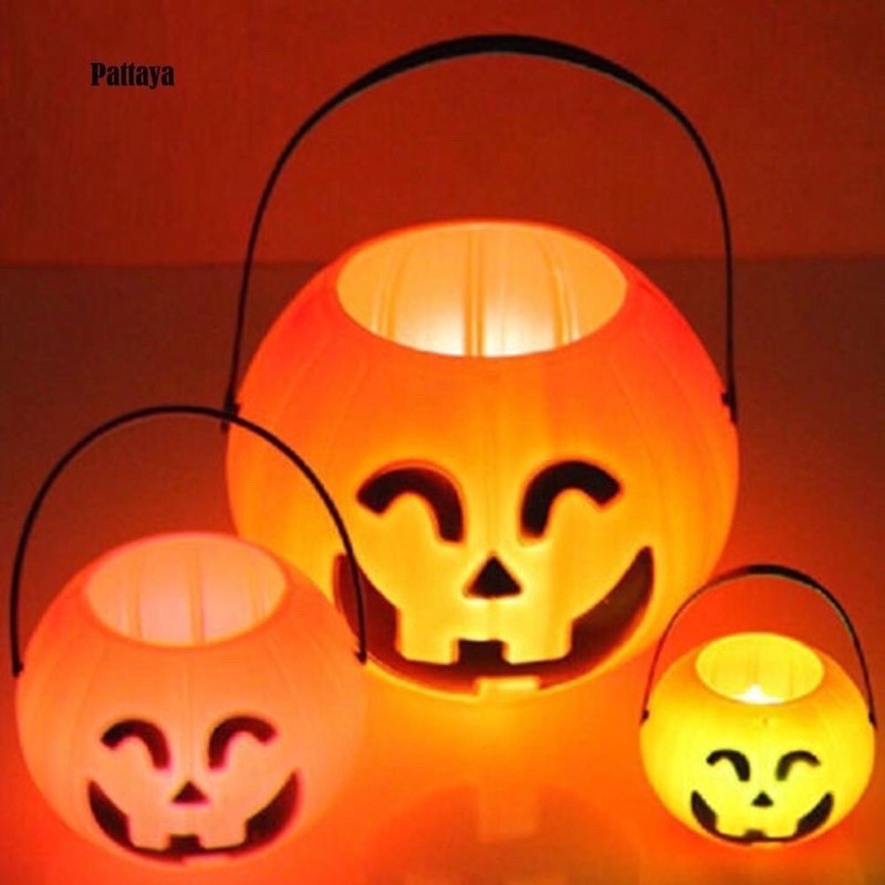 Giỏ Bí ngô nhựa đựng kẹo Halloween (3 cỡ)