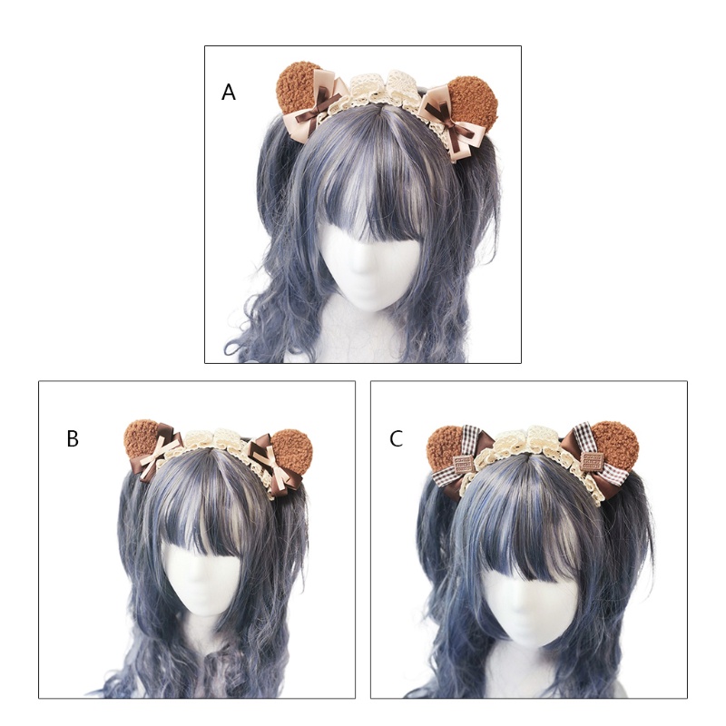 Băng Đô Tai Gấu Bông Phong Cách Lolita
